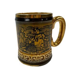 Napco Japan Rum Traders of 1785 Hot Rum at the Tavern Tankard Mug Gold Luster